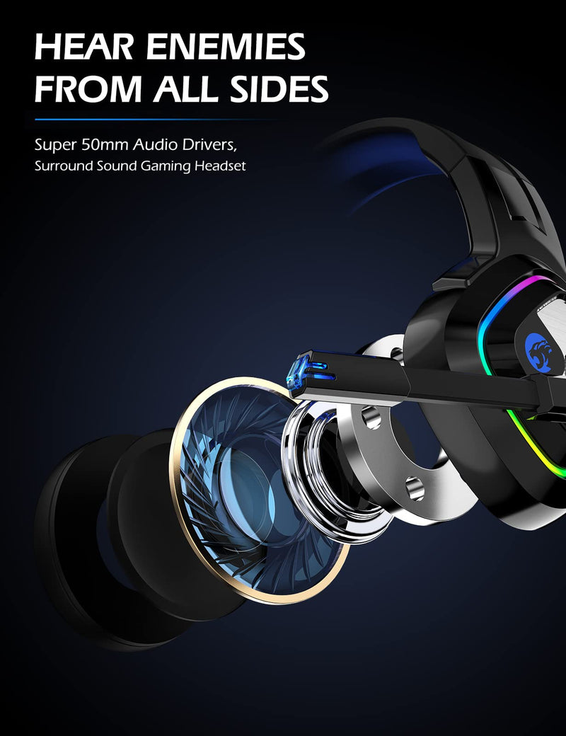 [AUSTRALIA] - ZIUMIER Gaming Headset for PC, PS4, PS5, Xbox One, Xbox Series S/X, Switch, Noise Canceling Microphone, Stereo Surround Sound, 3.5mm Wired Gaming Headphones Blue 