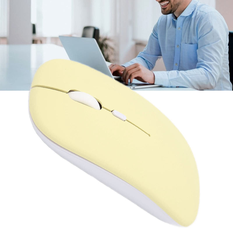 Zyyini Wireless Mouse, 1600 DPI 3 Speed Adjustable Optical Bluetooth Bluetooth Computer Mouse Ergonomic Ultra-Thin Mute Office Mice,for Laptop Computer Tablet(Yellow) yellow