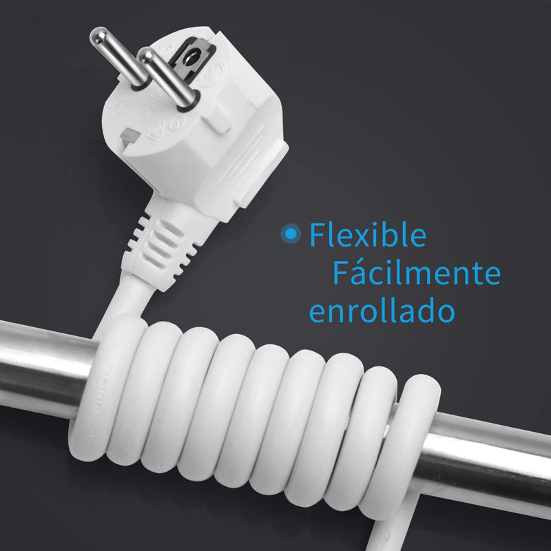 Aigostar Extension Cable 5 m Cable Extensions with Protective Contact Plug Schuko Extension 16 A/250 V White 3g1.5mm²-1 Pcs 5m