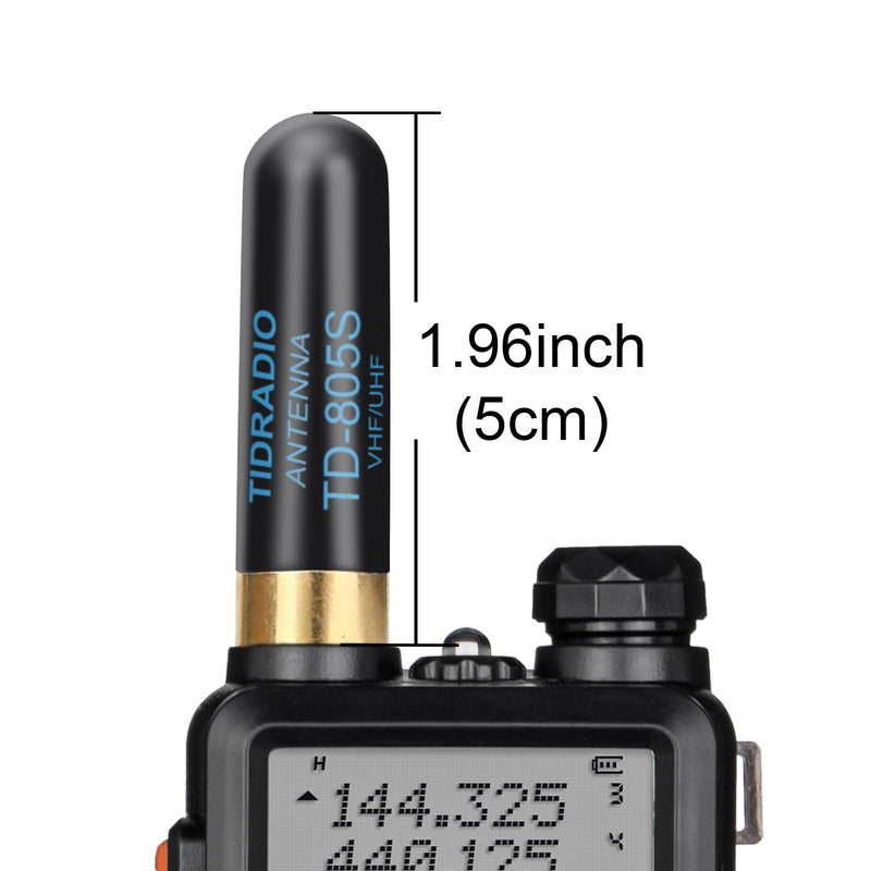 TIDRADIO TD-805S Short Antenna (2 Pack, 1.96inch) VHF/UHF Walkie Talkie Antenna 144/430Mhz Ham Radio Antenna for BaoFeng UV-5R, TD-H8, TD-H3 Ham Radios, SMA-F 2Pack (TD-805S 1.96" VHF/UHF)