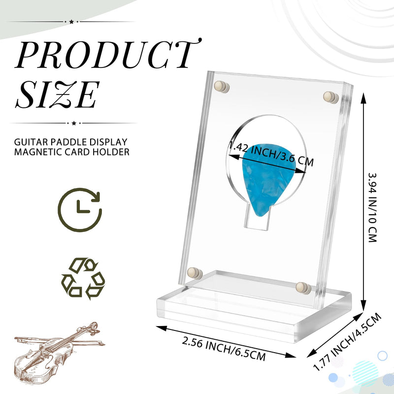 Acrylic Guitar Pick Display Case Clear Guitar Pick Stand Holder Coin Collectible Guitar Pick Display Easel, 2.5 x 1.8 x 3.95 Inch