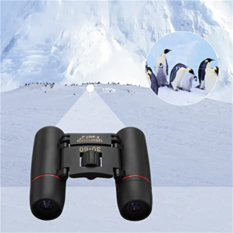 30x60 Mini Compact Binoculars for Adults, Portable Pocket Foldable Binoculars for Waterproof Bird Watching, Mountaineering, Outdoor Hunting