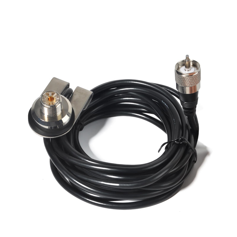 [AUSTRALIA] - HYS Heavy-Duty Trunk Lid Antenna Mount Bracket Base with 13Ft RG-58 Coax Cable, PL-259 to SO239 UHF Connectors for CB, Ham Radio, HF/VHF/UHF Mobile Antennas (TCJ-N6) 