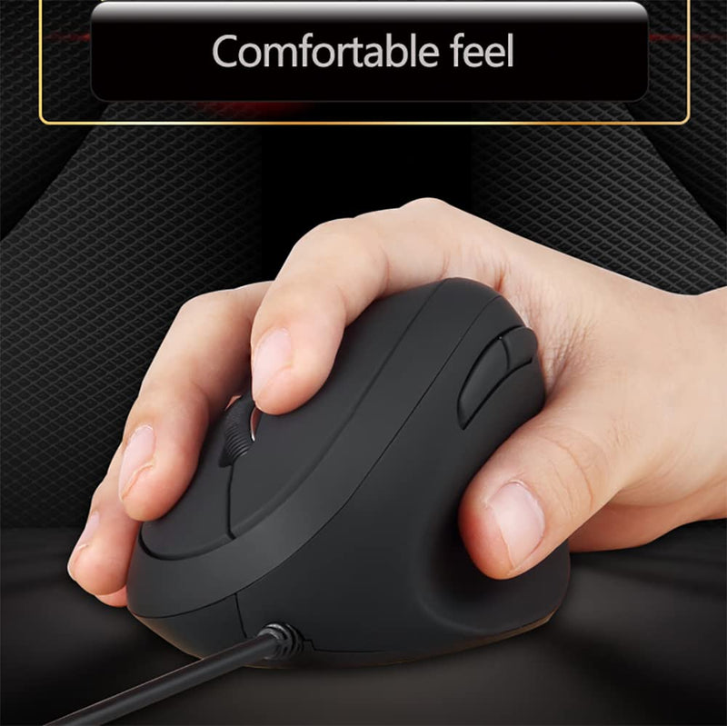 Wired Ergonomic Mouse, Optical Vertical Mouse with 3 Adjustable DPI 800/1200/1600, 6 Buttons USB Computer Mouse Medium-Small