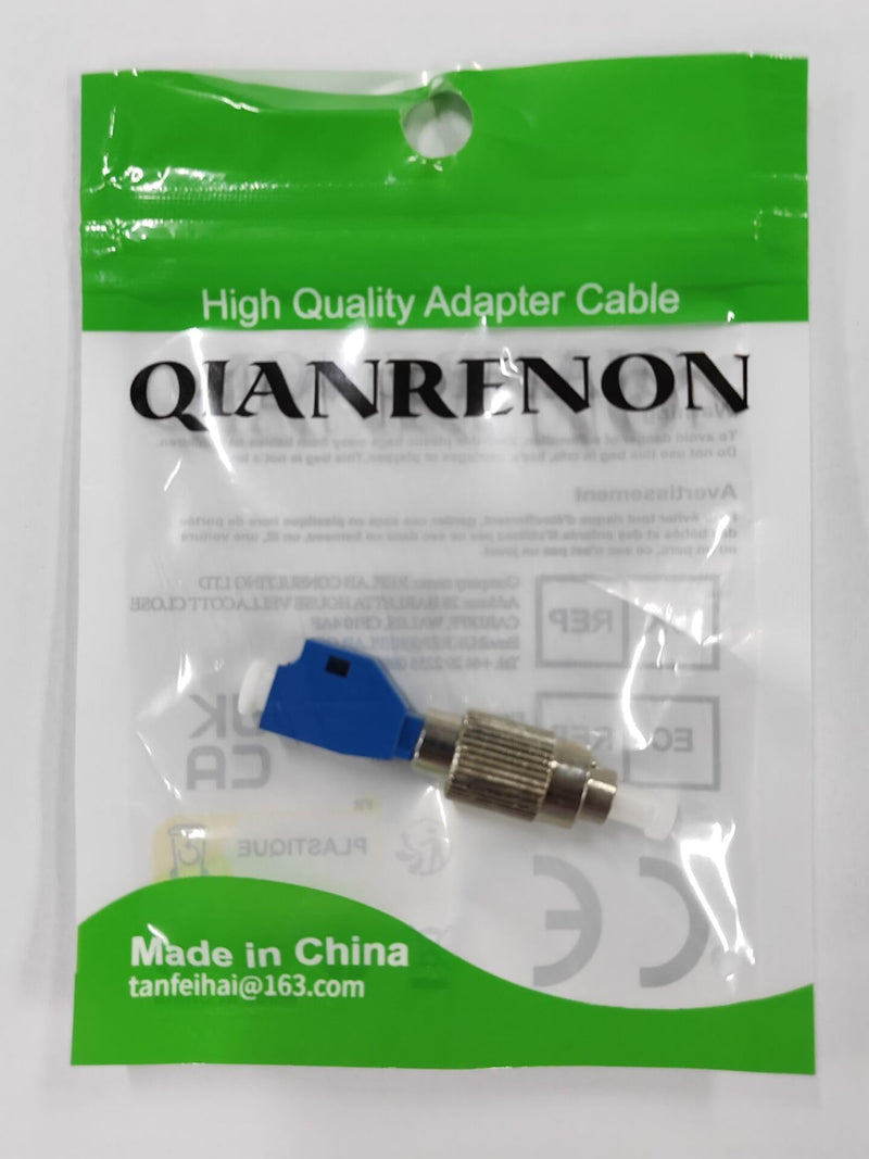 QIANRENON FC Male to LC Female Singlemode Fibre Optic Adapter SM 9/125μm FC/UPC Male to LC/UPC Female Hybrid Fibre Simplex Converter Coupler, for Red Light Pen Optical Power Meter Patch Cord Pigtail