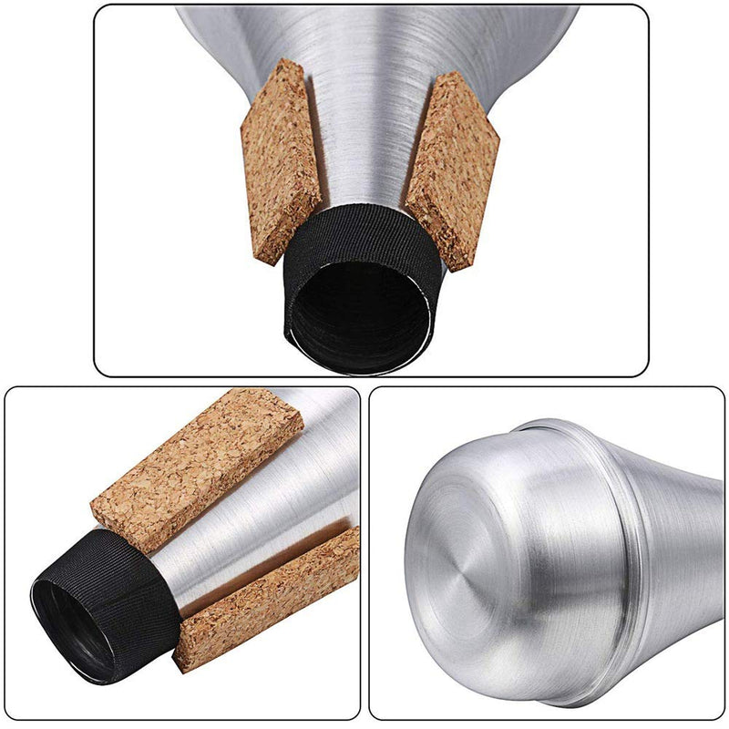 Lightweight Aluminum Practice Trumpet Mute Silencer for Jazz Silver