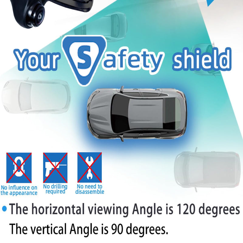 Car Side Rear View Backup Camera Reversing 5 in Monitor Reverse Image Front Parking Night Vision Rear Mirror Positive for Vehicle Waterproof IP68 Clear Night Vision Car Camera DSJ-530C-2