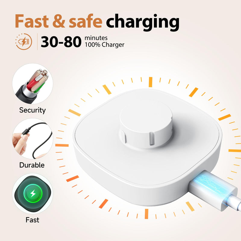 Compatible with Ring Gen 4 Size 9 Charger,Fast Charging Dock and USB-C Cable(NOT Compatible for Ring Gen 3) (White, Size 9)