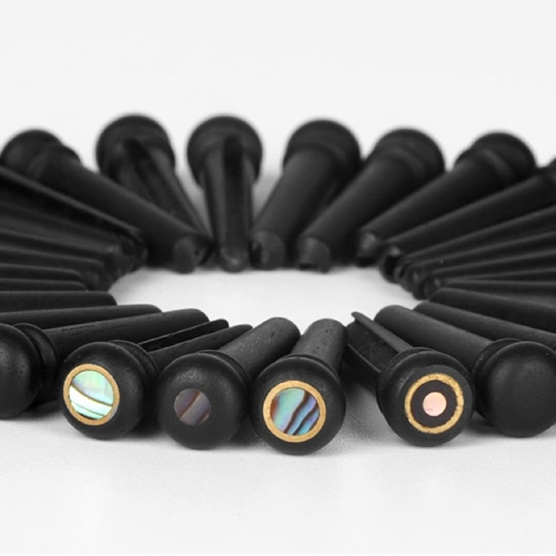 [AUSTRALIA] - Miwayer Ebony Guitar Bridge Pins Replacement Parts for 6 & 12 String Acoustic Guitar (Small Abalone Dot) Small Abalone Dot 