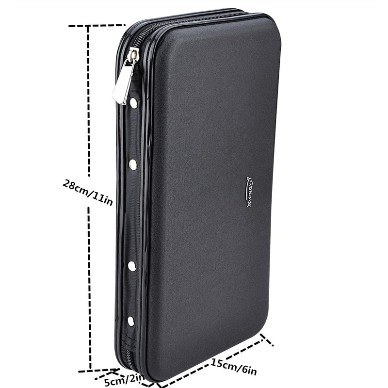 CD DVD Case, 72 Capacity Heavy Duty Wallet, DVD CD Case Holder for Car, Hard Shell Sturdy case, CD Disk Holder, DVD disc Binder, Booklet, Protective Blu-ray Wallet (72 Capacity,Black) Black