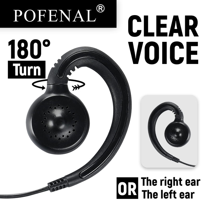 RDM2070D CLS1110 CLS1410 Single-Wire Walkie Talkie Earpiece Compatible for Motorola CP200 GP2000 XU1100 PRO1150 MU12 Radio with PTT Mic Headset C-Shaped 2 Pack C-shape 2 PCS