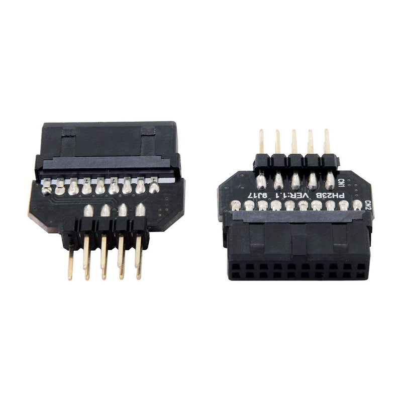 CY 1set USB 2.0 9Pin Housing Reversible to Motherboard USB 3.0 20pin Header Female Adapter