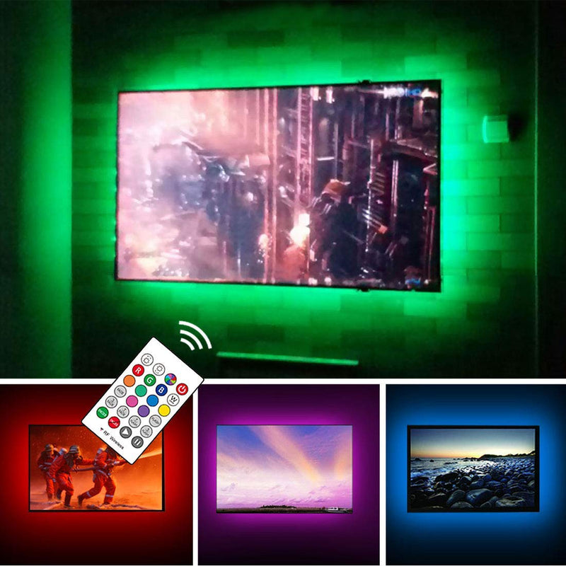 [AUSTRALIA] - USB Powered LED Strip Lights TV Backlights Kit for 50 to 55 Inch TV - Sony LG Samsung Monitor Smart TV Wall Mount Stand Work Space Color Changing LED Background Ambient Lighting 