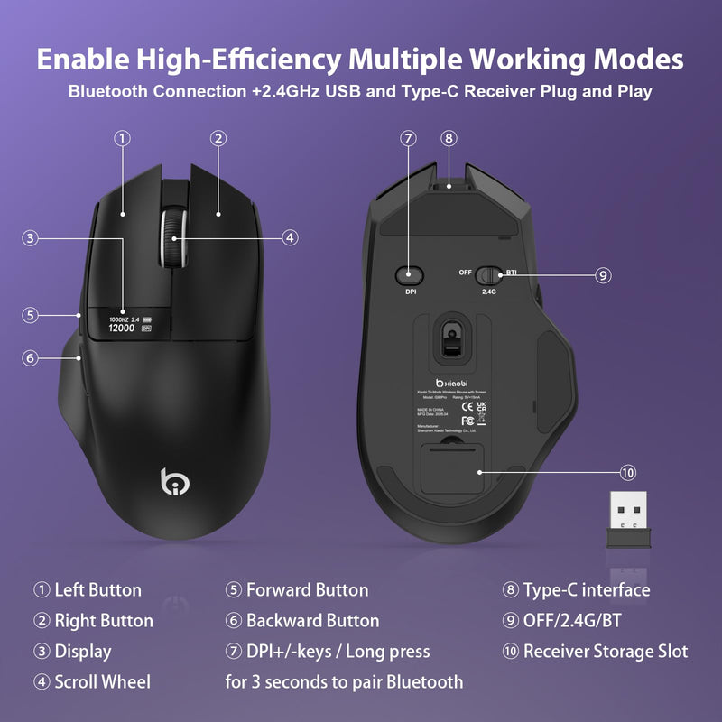 M.2 NVMe SSD Enclosure and xiaobi G9Pro Wireless Bluetooth Mouse