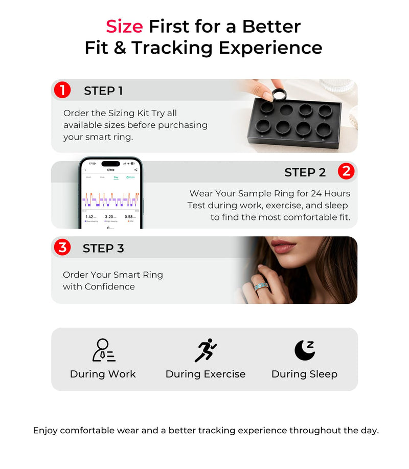 Diamond Smart Ring and Wireless Charging Case 【Industry Rank 1-10 Measurement Error】 Smart Ring for Women for man - Advanced Health Tracker for Wellness and Activity Tracking, Blue 10#