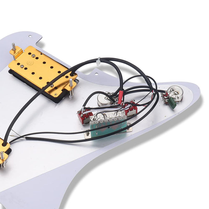 3-ply HH Loaded Prewired Guitar Pickup Pickguard for Strat ST Electric Guitar Black White Zebra Color