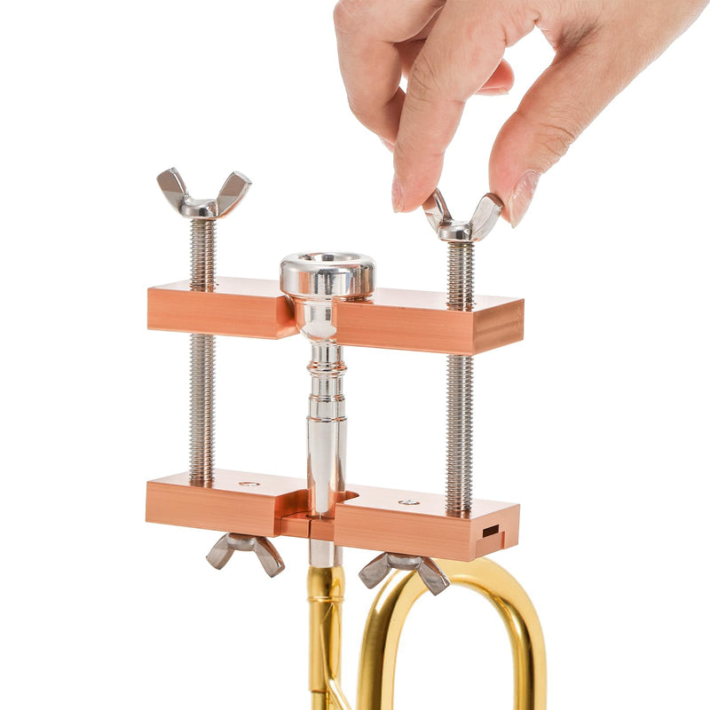 Trumpet Mouthpiece Puller Tool, Professional Rose Gold Mouthpiece Remover, Adjustable Aluminium Trombone Horn Repair Tools for Wind Instrument Baritone Euphonium Mellophone