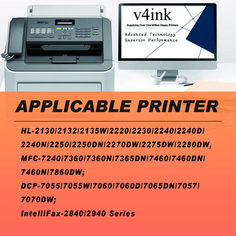 v4ink Compatible Drum Unit Replacement for Brother DR420 to use for HL-2240 HL-2240D HL-2270DW HL-2280DW MFC-7360N MFC-7460DN MFC-7860DW Brother IntelliFax-2840 2940 DCP-7060D DCP-7065DN Printer