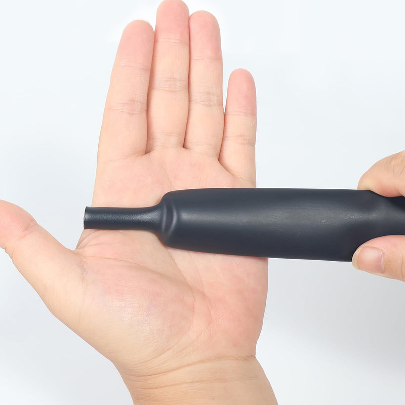 [AUSTRALIA] - YAMXIN Heat Shrink Tube 20 mm Diameter 4:1, 3 m (2 x 1.5 m), Double-Walled with Adhesive, Waterproof and High Tension Resistant, Black 