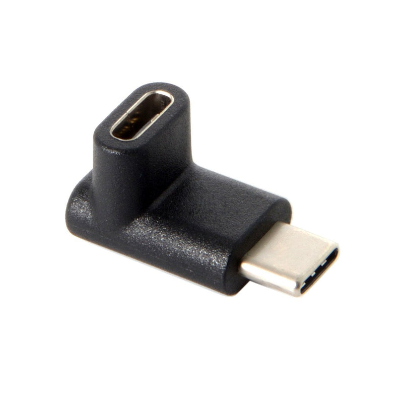 Cablecc 90 Degree Up or Down Angled Reversible USB 3.1 Type-C Male to Female Extension Adapter for Laptop & Phone