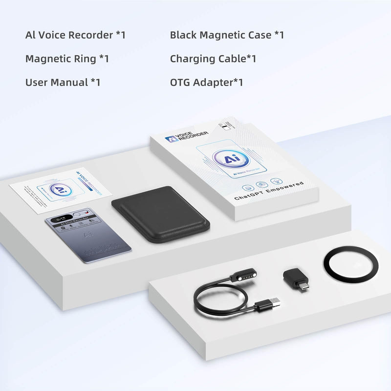 [AUSTRALIA] - AI Voice Recorder with App Control, Advanced AI Transcribe & Summarize with 64GB Memory, Note Voice Recorder, Audio Recorder for Meetings, Lectures, Interviews, Supports 118 Languages, Grey 