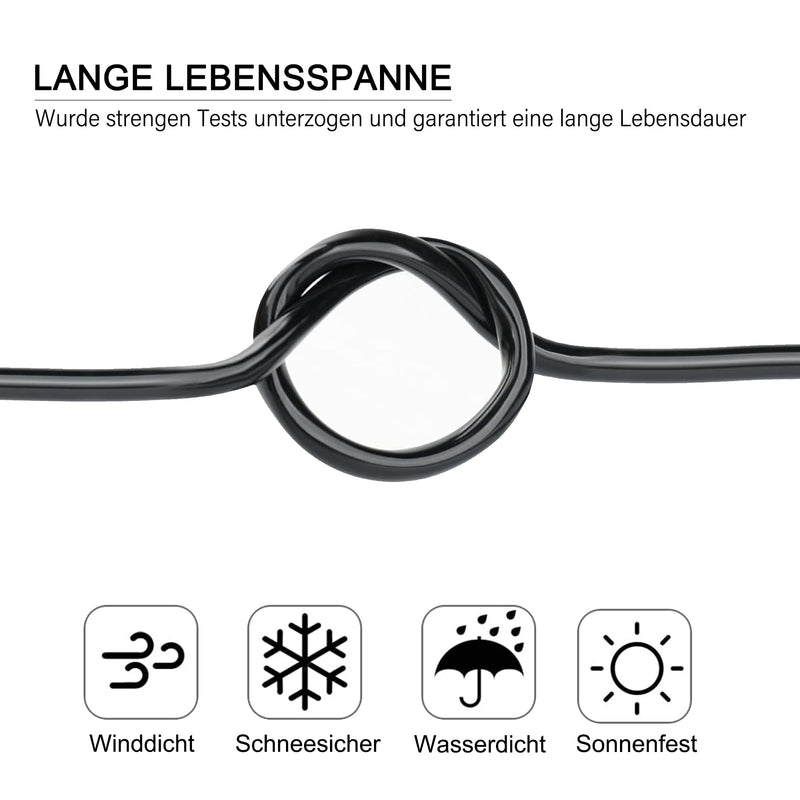 22 AWG 2 x 0.3 mm² 2 Core Cable 7.62 Metres, 2 Core Wire Made of Tinned Copper, PVC 22AWG 2 Core for DC 5V/12V/24V, LED Lighting, Extension Cable, Car etc., CE Certification 7,62 Meter 22AWG-2C (2 x 0.3 mm²)