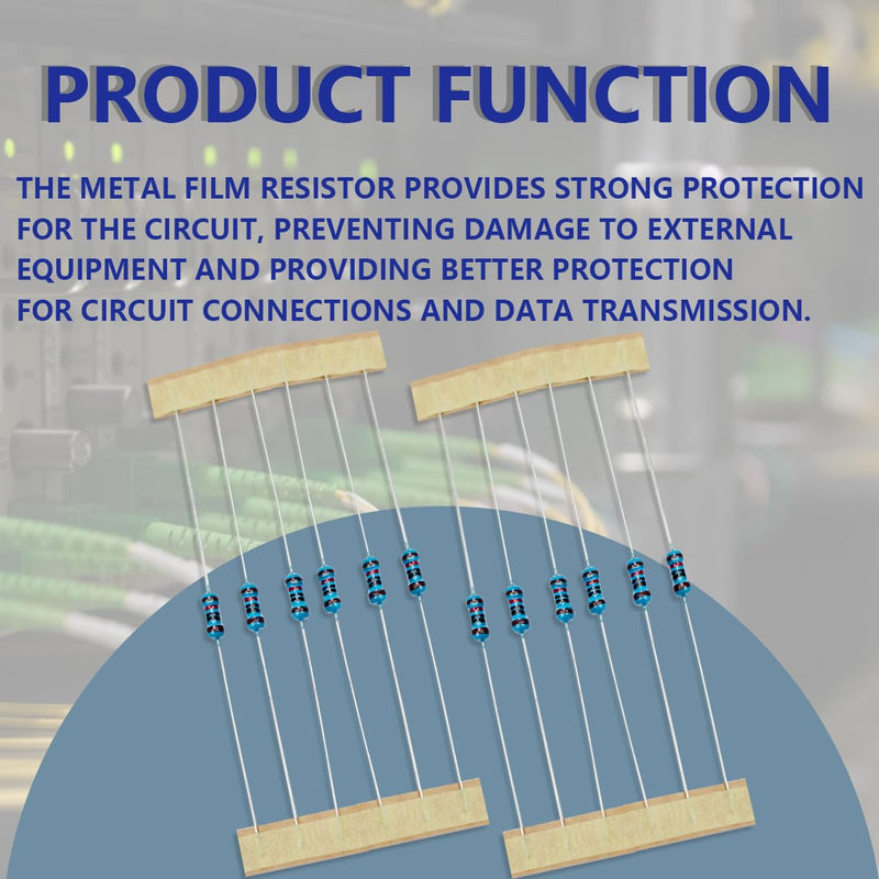 Innfeeltech 1/4 W 1% Tolerance 120 Ohm Metal Film Resistor for DIY Project and Experiments, 100 Pieces 1/4W 120Ω
