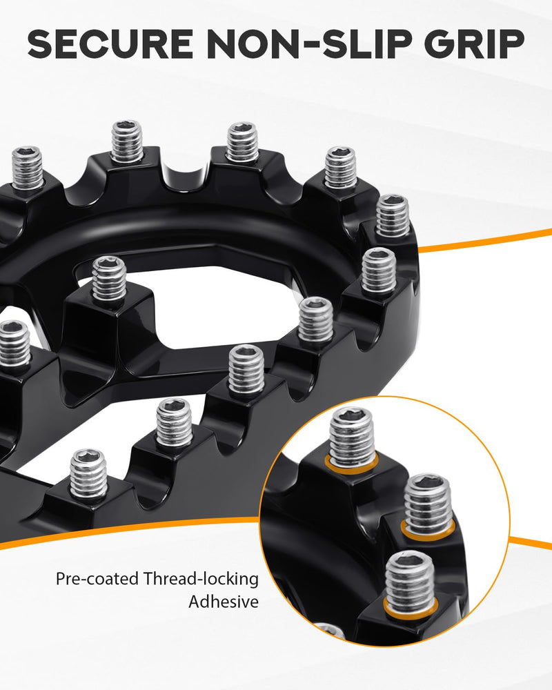 PBYMT CNC Wide Foot Pegs 360° Roating, Stainless Steel Joint MX Chopper Bobber Style Fit For Harley Davidson Dyna 1993-2017, Fatboy 1990-2017, Iron 883 2009-2017, Sportster 883