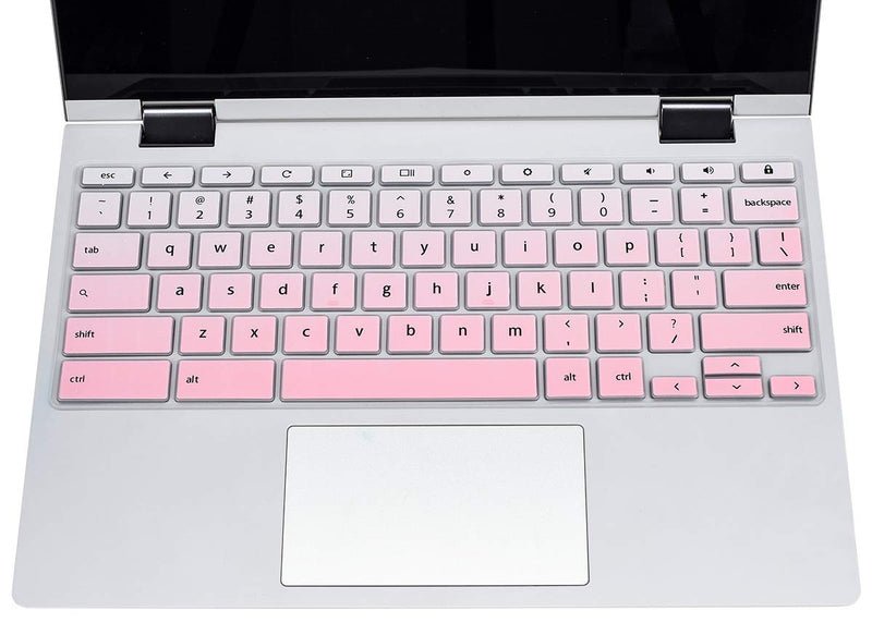 Keyboard Cover Skin for Lenovo Chromebook C330 C340 2-in-1 11.6 / Lenovo 100E 300E 500E Chromebook 11.6 / Lenovo Chromebook N20 N21 N22 N23 11.6 / Lenovo Flex 11 Chromebook 11.6" Skin, Ombre Pink