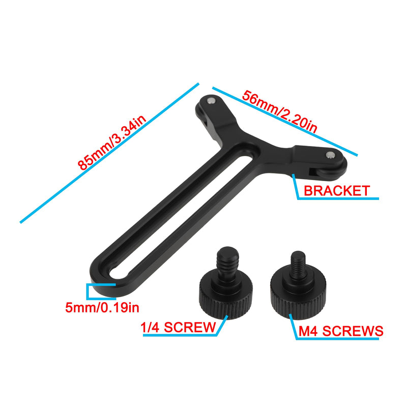 1 Set Telephoto Lens Support Bracket 1/4 Inch and M4 Screws Compatible with DJI RS3 Gimbal