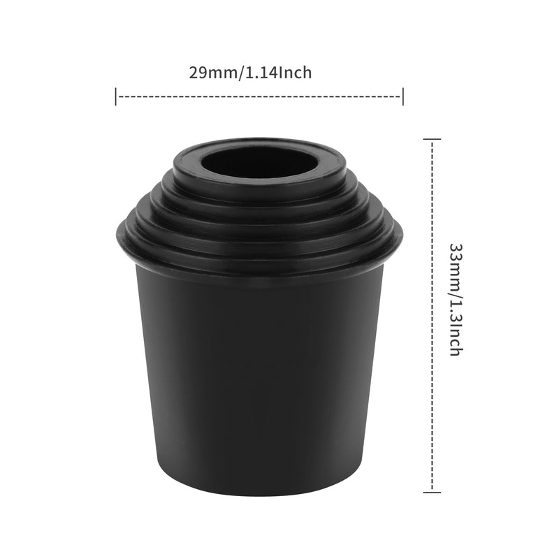 2 Packs Bass Drum Threaded Rubber Feet, Floor Tom Drum Leg Tips Rubber Feet with Lock Nut, 3/8" 16 Thread Fits for Most Spurs