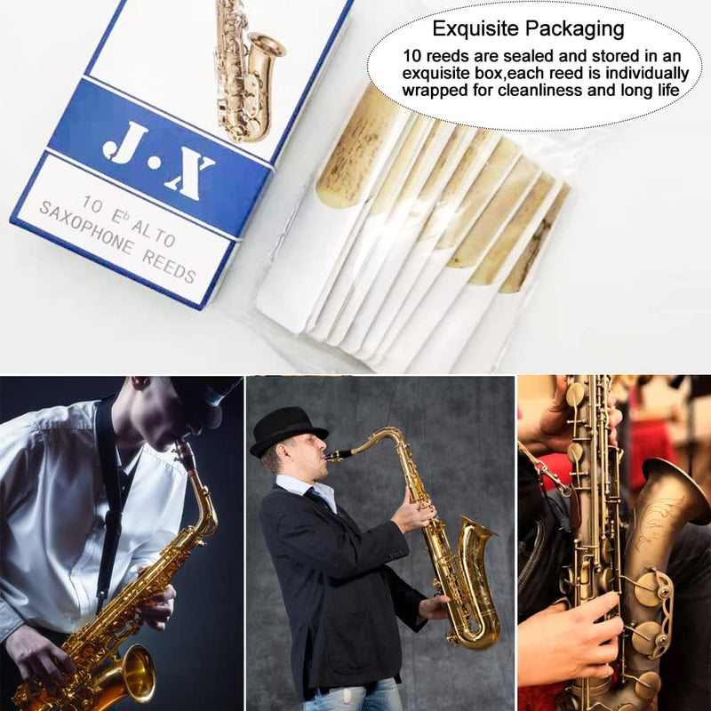 10 Pack Alto Saxophone Reeds 2.0/2.5/3.0, Alto Sax Reeds Strength 3.0 with Storage Box, Traditional Reeds for Alto Saxophone