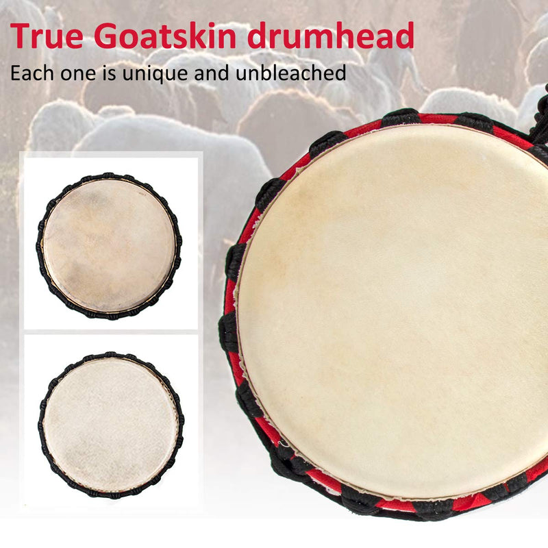 Kmise 8" Djembes African Hand Drum Mahogany Standard Goat Skin Drumhead (MI3039) 8 inch