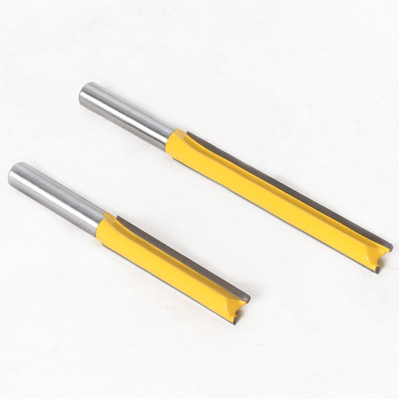 Bestgle Straight Cutter Cutting Blade 8 mm Shank Router Bit 2 Piece Cutter Groove Cutter Wood Cutter Bit Set Extension Cutter for Router Extra Long Cutting Length Straight Flush Cutter 50 mm 76 mm