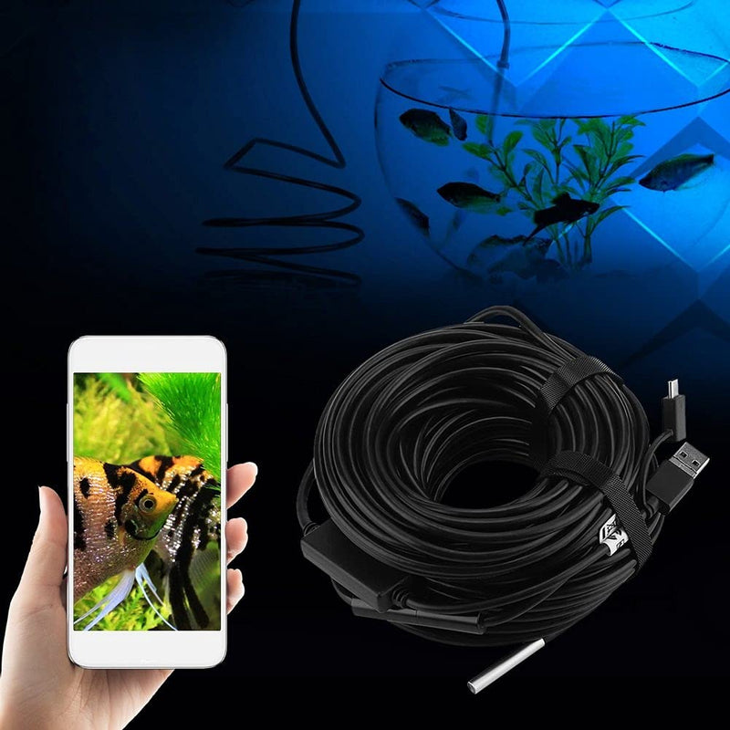3 in 1 USB Endoscope, Inspection Camera Endoscope, 20 Metres, 5.5 mm, 720p Megapixel, HD IP67 Waterproof Snake Camera, 6 Adjustable LED Light for Pipe Car Inspection for Smartphone