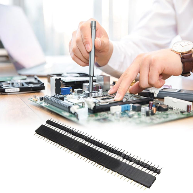 Single Row Female Header, Single Row Header Connector, Female Male Pin Header, Female Pin Header Connector Kit, 40 Pins, 2.54 mm Pitch, Single Row, Straight, 40 Pieces