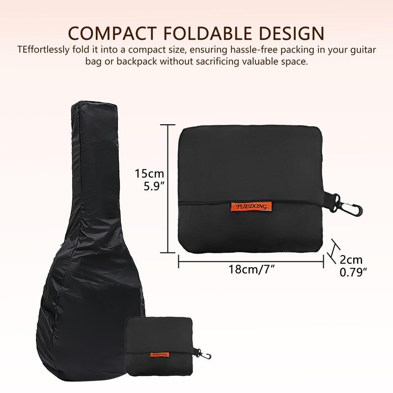 Electric Bass Bag Rain Cover - Waterproof Protection, Lightweight Foldable Design, Black Electric Bass