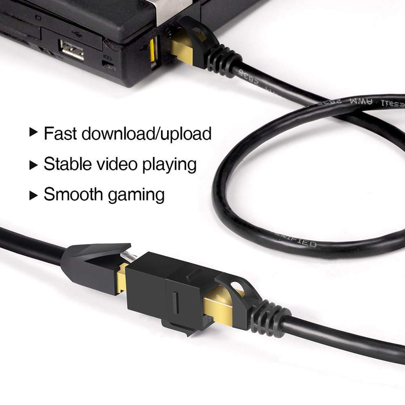 60 Pack Rj45 Coupler Cat6 Cat5 Cat5e Keystone Jack, Black | Network Cable Couplers Extender Adapter Wall Inline Patch Panel Connectors 60Pack Cat6 UTP