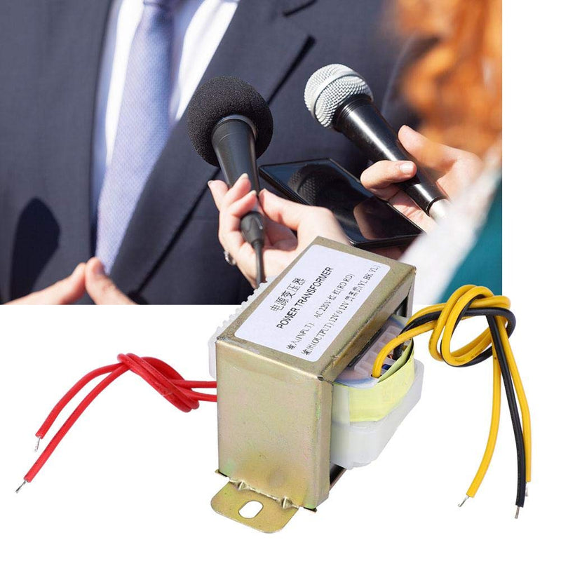 Power Transformer AC 220 V to Dual AC 12 V Step-Down Transformer Module for 2.1 Channel Amplifier Board, 12 V 30 W (AC 220 V to Dual AC 12 V)