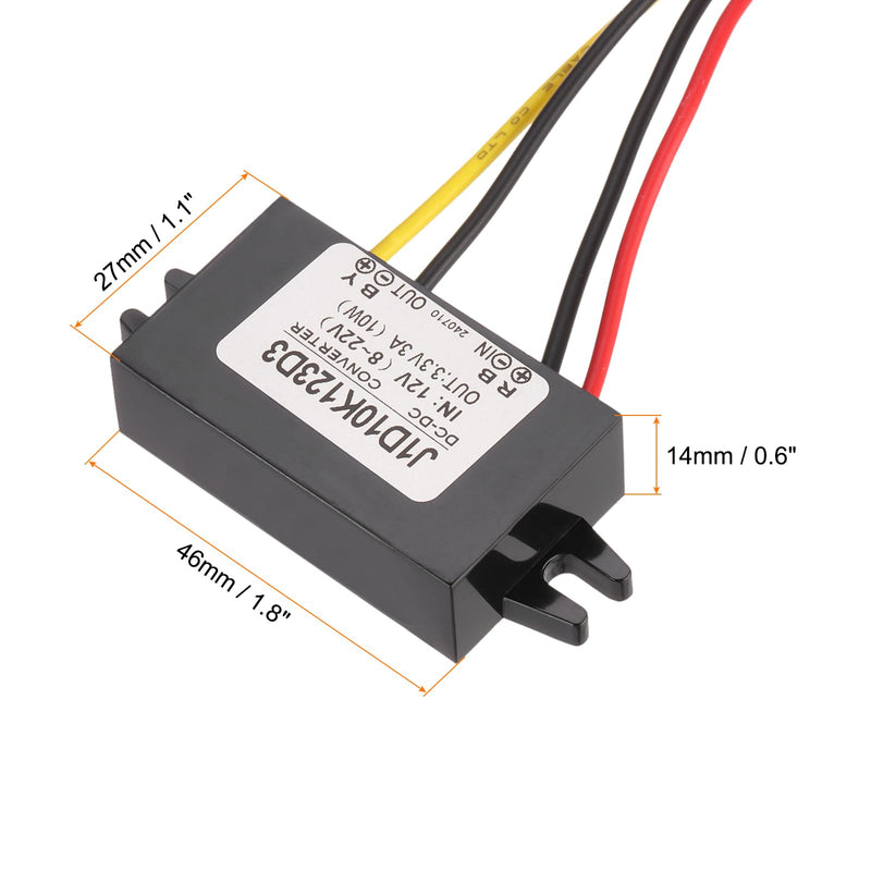 [AUSTRALIA] - QUARKZMAN DC 12V to DC 3.3V Voltage Converter 3A 10W Step Down Converter Voltage Reducer IP67 Waterproof Transformer Power Supply Module Power Adapter for Car Truck Solar System 