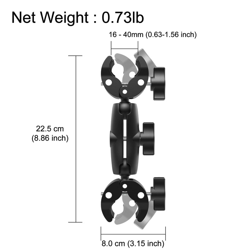 [AUSTRALIA] - Double Mount Clamp Bracket Monitor Magic Socket Arm for Desk Photo Studio Light Stand, Photography Reflector, Flag Holder Mount, Cross Bars, Umbrella, Pole Stick Shoot Accessories Tools 
