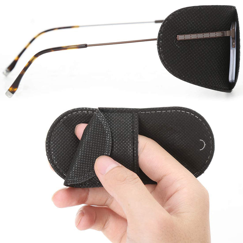 Eye Patches for Adults Kids 12 Piece Patch Glasses Treat Lazy Amblyopia Strabismus Left or Right Eyes (Black) Black