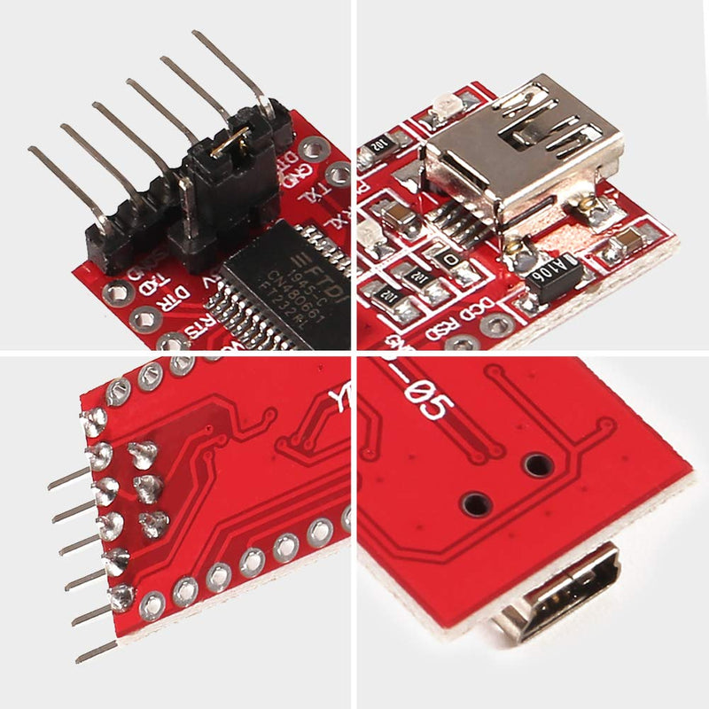 3PCS FT232RL Mini USB to TTL FTDI Adapter Module, 3.3V 5.5V FT232R Breakout FT232RL USB to Serial Converter Adapter Board Mini USB to TTL FT232RL