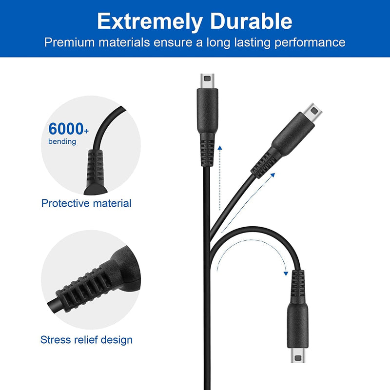 2 Pack DS Lite Charger Cable, NDSL USB Cord Charging Adapter Compatible with Nintendo DS Lite/DSL (4 ft)