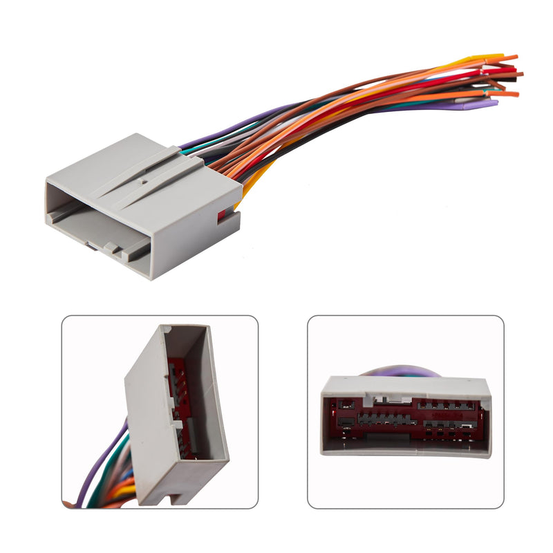 Car Stereo Radio Wiring Harness Connector Adapter Replacement for Ford F-150 F-250 F-350 for Hyundai for Mercury, 1pc 19 Pins