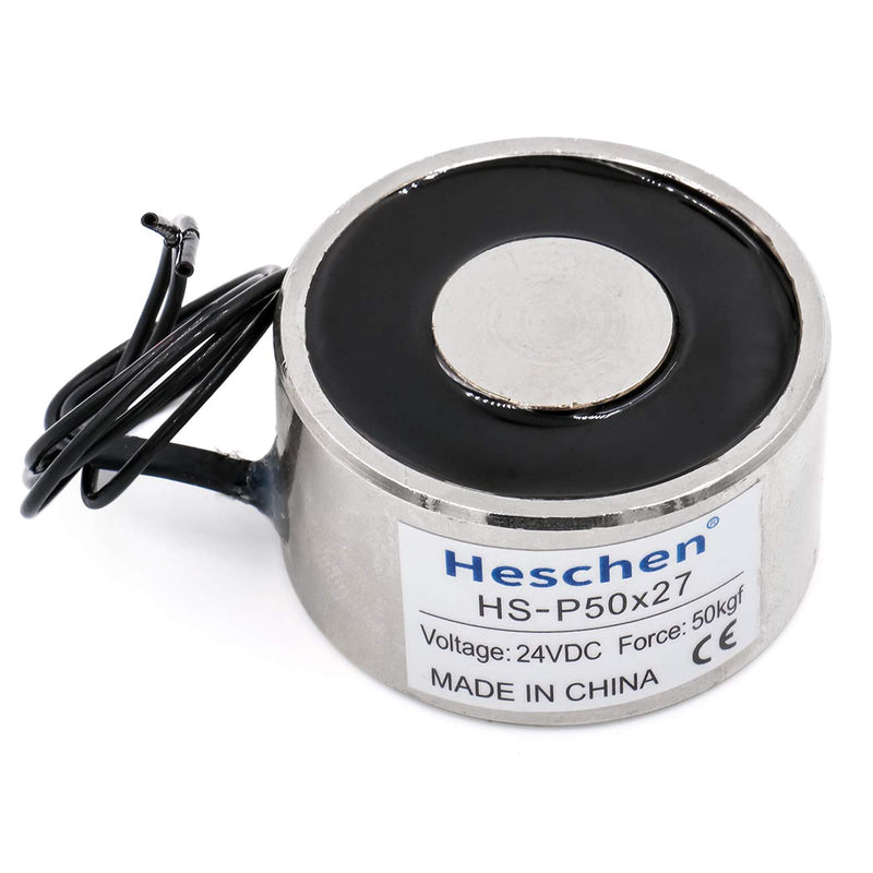 Electromagnet Magnet Solenoid P50/27, OD: 50mm, DC 24V, 50Kg/110 lb