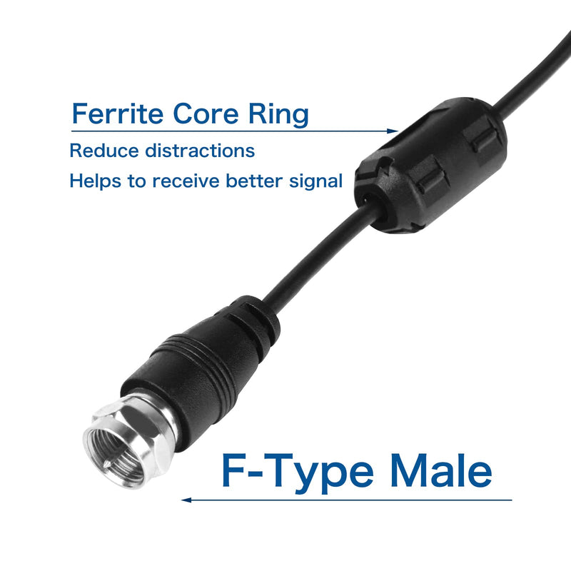 Universal FM Radio Dipole Antenna Screw F Male Plug for Home AV Audio Stereo Receiver Indoor 75 Ohm 16ft