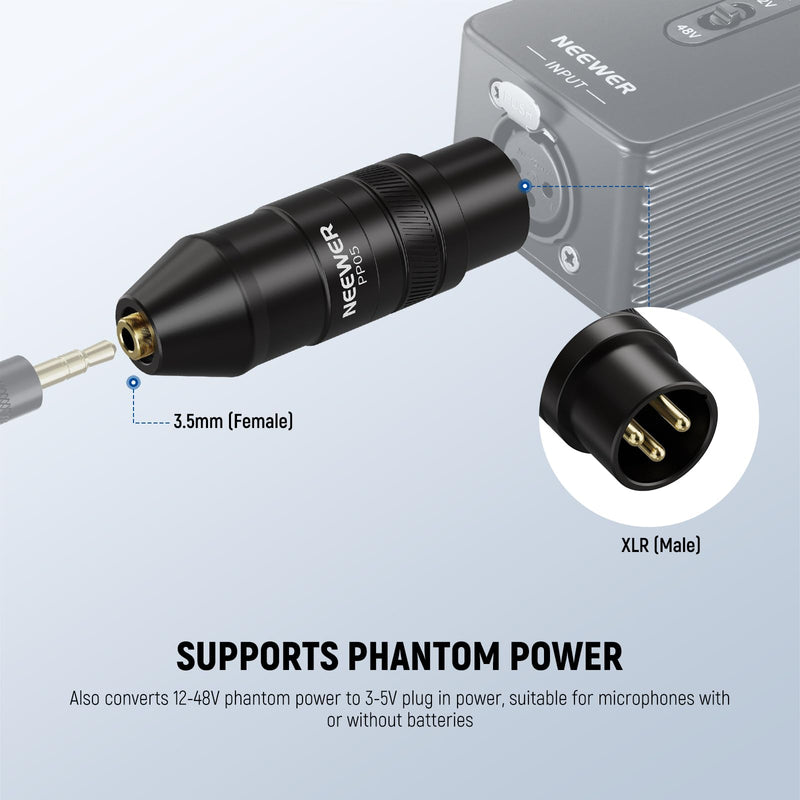 [AUSTRALIA] - NEEWER 3-Pin XLR Male to 3.5mm Female TRS Transforming Adapter, Audio Converter for Camera, Camcorder, Video Recorder, Audio Mixer, Speake, Sound Drive, PP05 