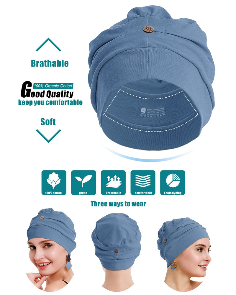 osvyo Cotton Chemo Headwear for Women with Cancer and Hair Loss, Cotton Hat, Lightweight Headwear, Sealed Packaging HELL-APRICOT-BLUSH