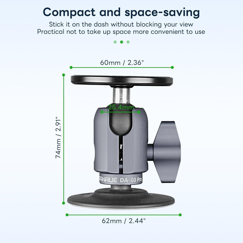 FANAUE SC‑03T Magnetic Car Phone Holder, Compatible with RAM Mounts B Size 1" Ball Head for 4.7‑7.5" Smartphones